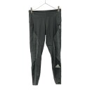 古着 未使用 adidas PRIMEBLUE アディダスプライムブルー ロゴプリント ランニング トレーニング パンツ OT グレー タグ付き レディース 【...