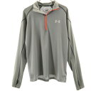 古着 アンダーアーマー UNDER ARMOUR ランニング 長袖 ハーフジップ ウェア M グレー メンズ 【中古】