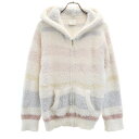 古着 gelato pique ジェラートピケ ボーダー柄 長袖 ルームウェア F 白系 ふわもこ レディース 【中古】