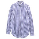 古着 ETRO エトロ イタリア製 チェック柄 長袖 ボタンダウンシャツ 43 パープル 他 ロング丈 メンズ 【中古】 【PD】