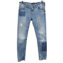 古着 Emporio Armani エンポリオアルマーニ DAKOTA リペア加工 スキニーデニムパンツ W27 ウォッシュブルー ジーンズ スリム レディース...