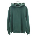 古着 Champion チャンピオン 長袖 スウェットパーカー M/XL グリーン 裏起毛 メンズ 【中古】 【PD】