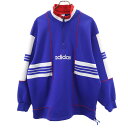 古着 adidas アディダス 90s オールド パフォーマンスロゴ ハーフジップ ジャージジャケット O-XO ブルー デサント メンズ 【中古】 【PD】(4)