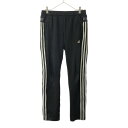 古着 アディダス adidas ロゴプリント CLIMALITE ロングジャージパンツ L ブラック ウエストゴム メンズ 【中古】