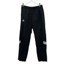 古着 adidas アディダス WIND.RDY ロゴプリント トレーニング ウインドパンツ O ブラック×ホワイト ウエストゴム 裾ジップ メンズ 【中古】 ...