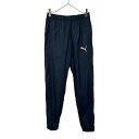古着 プーマ PUMA ロゴプリント トレーニング ウインドパンツ M ネイビー ウエストゴム 裾ジップ メンズ 【中古】