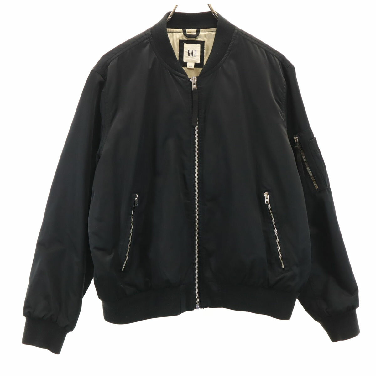 古着 ギャップ GAP MA-1 フライトジャケット L ブラック 中綿 レディース 【中古】