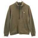 古着 PEARLY GATES パーリーゲイツ 日本製 ゴルフ 長袖 ハーフジップ スウェット 1 カーキ レディース 【中古】