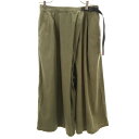 古着 Gramicci グラミチ リネンブレンド ラップ フレアパンツ M カーキ アンクル丈 レディース 【中古】 【PD】