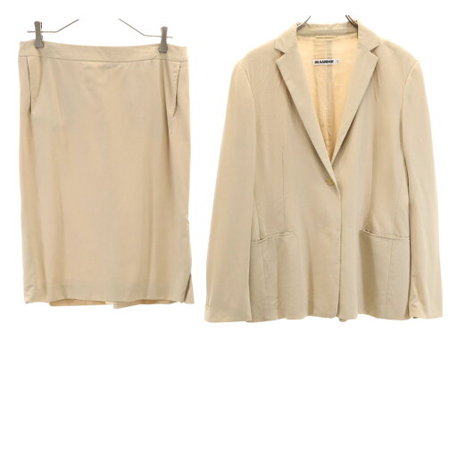 古着 JIL SANDER ジルサンダー スカートスーツ 上下 セットアップ 38 ベージュ レディース 【中古】 【PD】 古着 JIL SANDER ジルサンダー スカートスーツ 上下 セットアップ 38 ベージュ レディース 【中古】 【PD】
