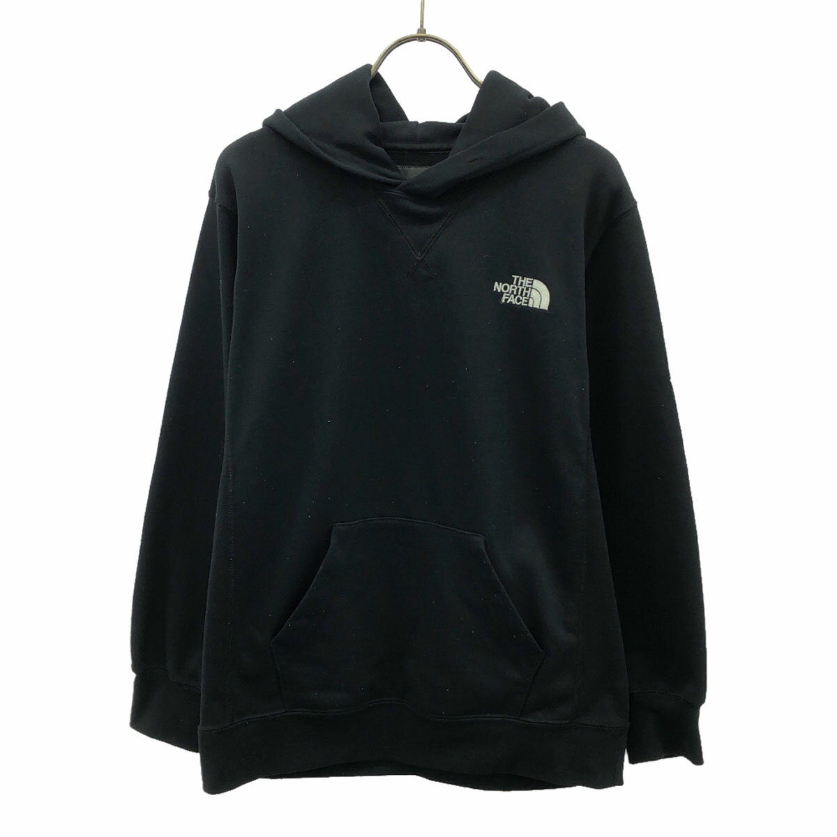 古着 ザノースフェイス THE NORTH FACE NT12035 ロゴ刺繍 長袖 スウェットパーカー S ブラック アウトドア プルオーバー NT12035 メンズ 【中古】