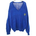 古着 CHEMISE LACOSTE シュミーズラコステ 70s 80s ヴィンテージ フランス製 長袖 Vネック セーター M ブルー フレンチラコステ メンズ 【中古】