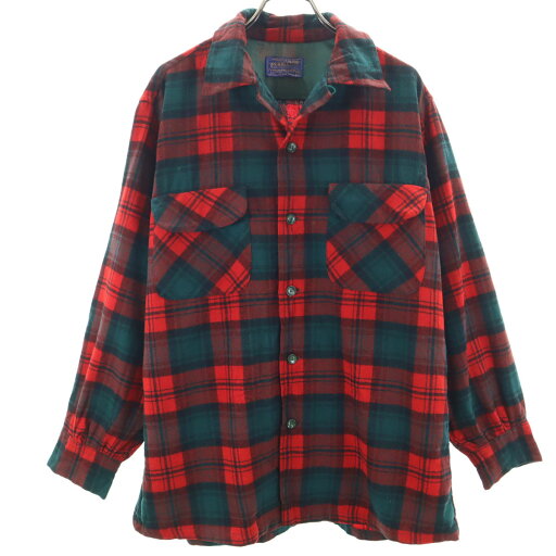 古着 PENDLETON ペンドルトン 50s ヴィンテージ ウールブレンド チェック柄 長袖 オープンカラーシャツ M レッド ボードシャツ メンズ 【中古】 【PD】 古着 PENDLETON ペンドルトン 50s ヴィンテージ ウールブレンド チェック柄 長袖 オープンカラーシャツ M レッド ボードシャツ メンズ 【中古】 【PD】