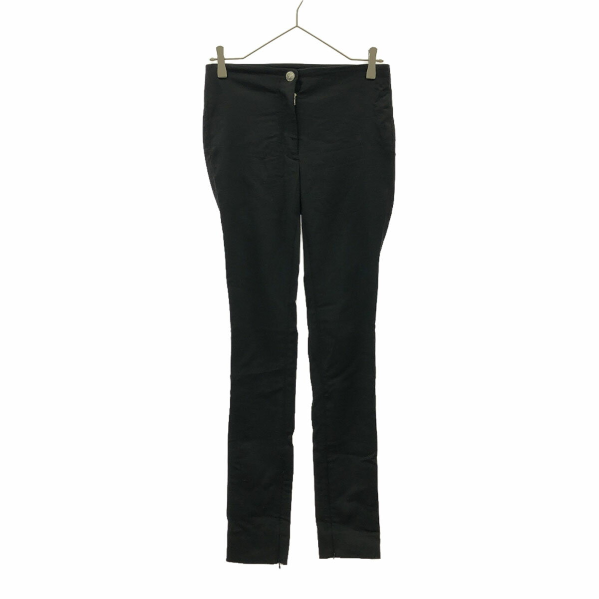 古着 HELMUT LANG ヘルムートラング ウールブレンド スリムパンツ 0 ブラック 裾ZIPスリット レディース 【中古】 【PD】