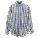 古着 RALPH LAUREN ラルフローレン チェック柄 長袖 ボタンダウンシャツ XL(20) ブルー系 キッズ 【中古】