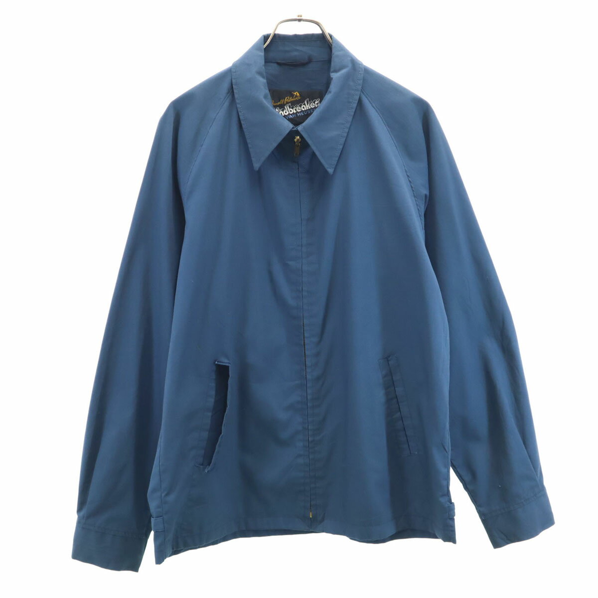 古着 VAN HEUSEN ヴァンヒューゼン 60s 70s ヴィンテージ タロンジップ ユニオンチケット アーノルドパーマー 長袖 ドリズラー ジャケット 42LL ブルー スイングトップ メンズ 【中古】