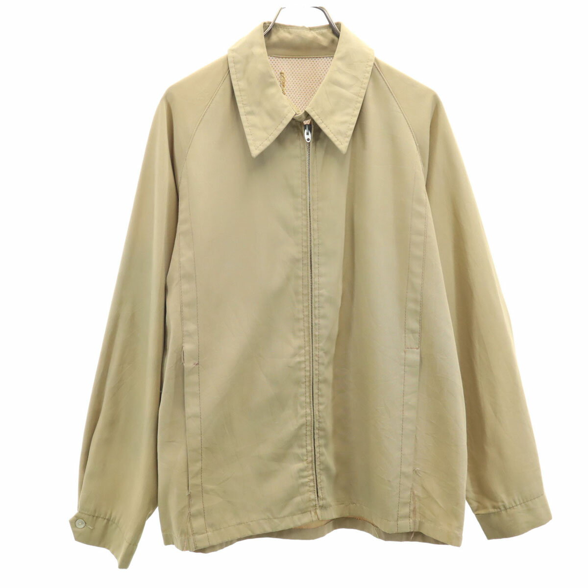 古着 ヴィンテージ VINTAGE 50s 60s Lightningジップ ドリズラー ジャケット ベージュ スイングトップ メンズ 【中古】