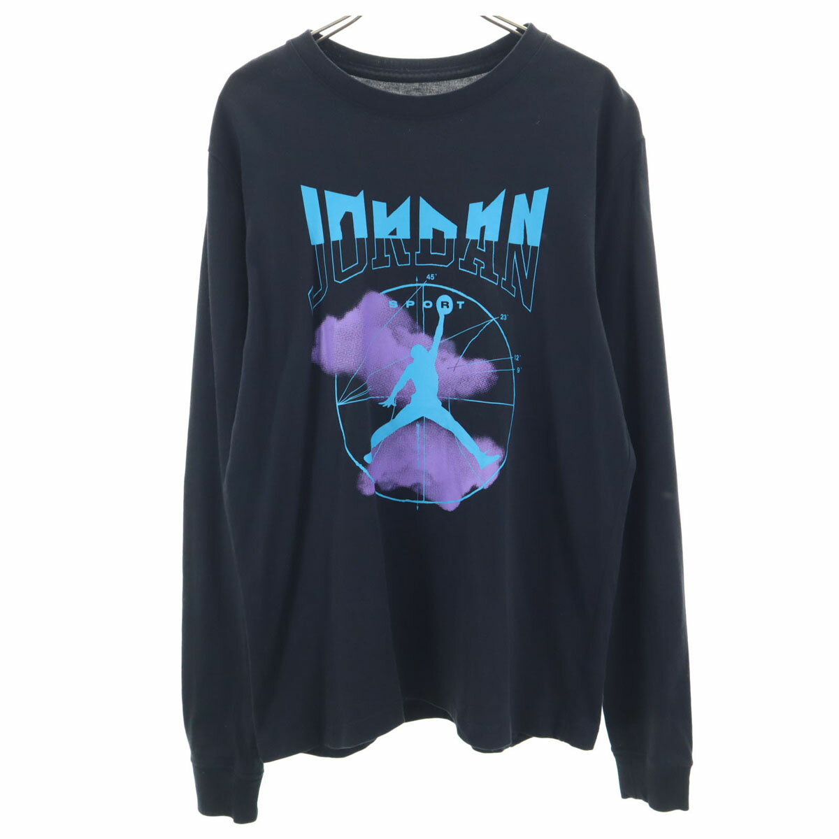 古着 AIR JORDAN エアジョーダン ジャンプマン 長袖 Tシャツ L ブラック ナイキ NIKE ロンT メンズ 【中古】