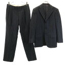 古着 UNITED ARROWS ユナイテッドアローズ ソブリン ウール100% ストライプ柄 スーツ 上下 セットアップ 42 黒系 SOVEREIGN メン...