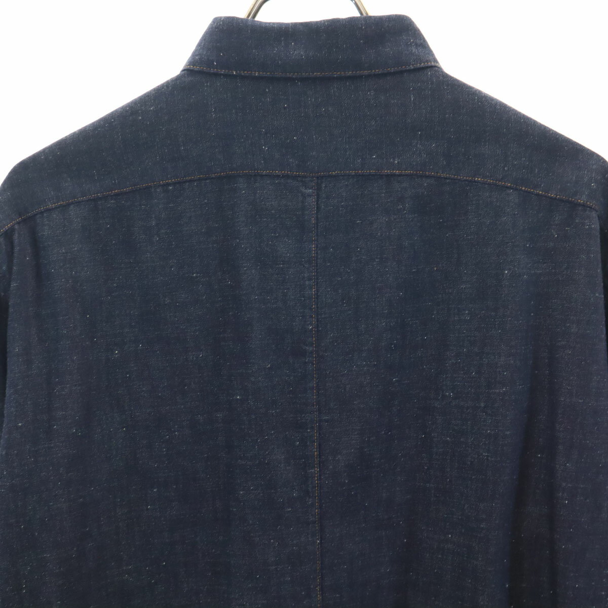 古着 Emporio Armani エンポリオアルマーニ 長袖 シャンブレー 隠し ボタンダウンシャツ L インディゴ メンズ 【中古】 【PD】