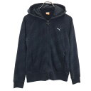 古着 プーマ PUMA 総柄 長袖 スウェット ジップパーカー L ブラック レディース 【中古】(4)