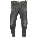 古着 ARMANI JEANS アルマーニジーンズ チュニジア製 ボタンフライ スキニーパンツ w31 グレー メンズ 【中古】 【PD】(4)