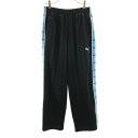 古着 プーマ PUMA 日本製 ストライプ柄 トレーニング ロングジャージパンツ O 黒 メンズ 【中古】