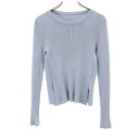 古着 FOXEY フォクシー 長袖 リブ ニット 40 ライトパープル系 レディース 【中古】 【PD】