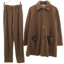 古着 Herno ヘルノ 90s イタリア製 オールド ウールコート 上下 セットアップ 42 ブラウン レディース 【中古】 【PD】(4)