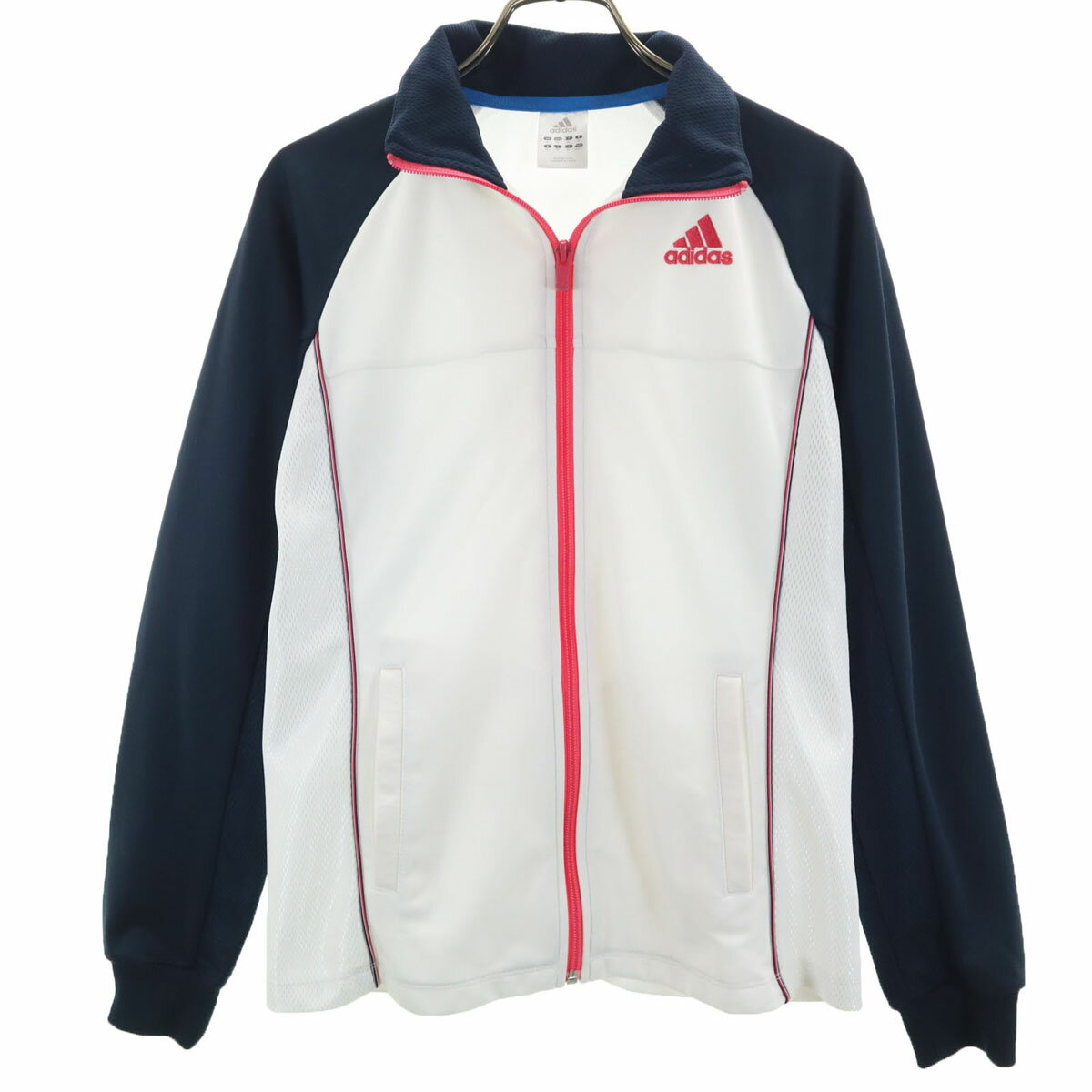 古着 adidas アディダス トラックジャケット M ホワイト ジャージ レディース 【中古】