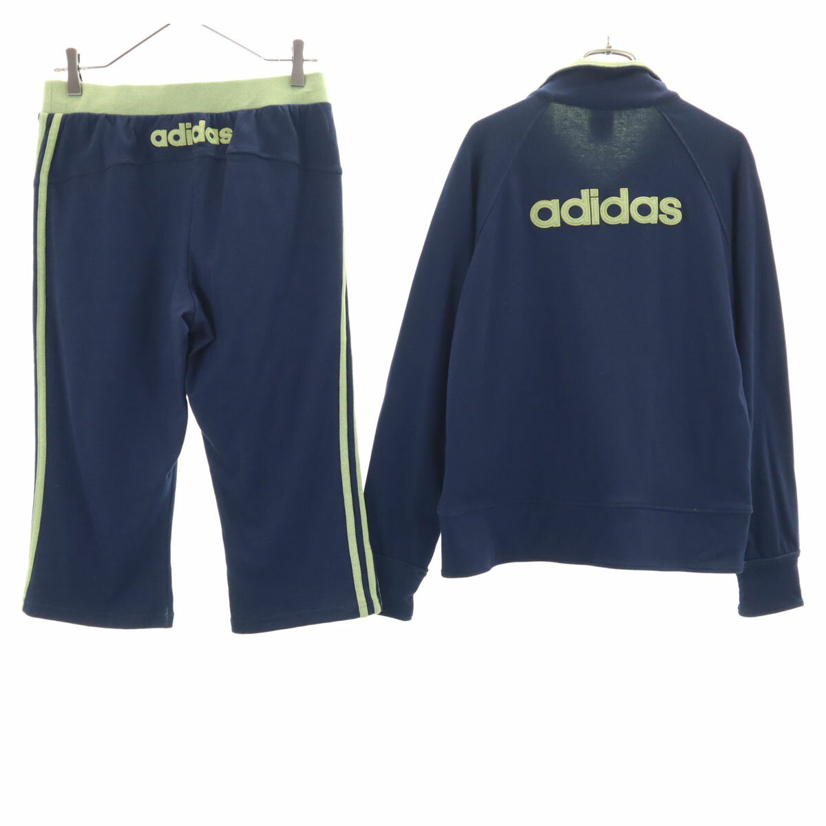 古着 未使用 adidas アディダス ジップジャケット 上下 セットアップ L/OT ネイビー メンズ 【中古】