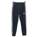 古着 adidas Originals アディダスオリジナルス トレフォイルロゴ ロングジャージパンツ XS ブラック 3ライン メンズ 【中古】 【PD】