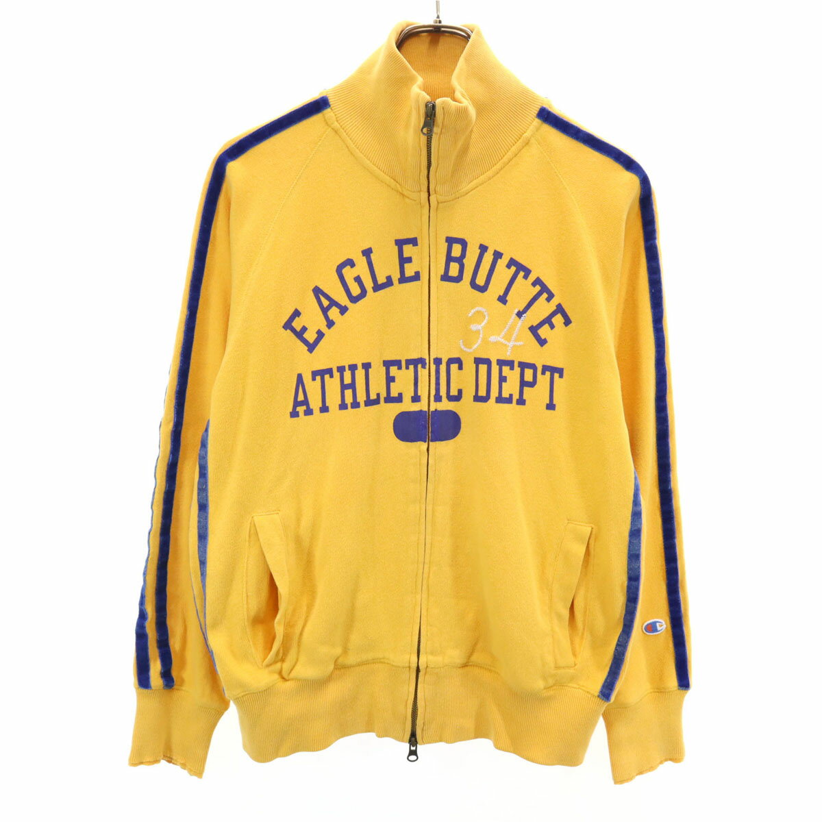 古着 Champion チャンピオン カレッジ スウェット ジップジャケット M イエロー メンズ 【中古】