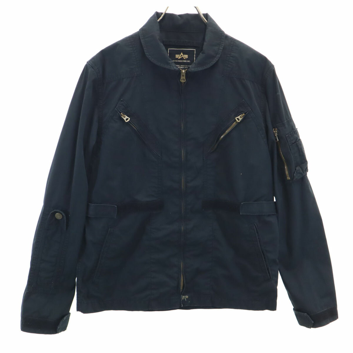 古着 ALPHA INDUSTRIES INC アルファインダストリーズ ミリタリージャケット M ブラック メンズ 【中古】 【PD】