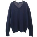 古着 Polo by Ralph Lauren ポロバイラルフローレン 90s オールド 長袖 Vネック ニット L ネイビー メンズ 【中古】