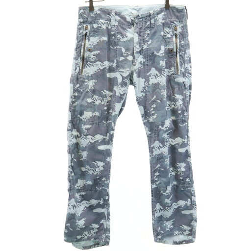 古着 DIESEL ディーゼル 総柄 ロングパンツ w28 ブルー系 メンズ 【中古】 古着 DIESEL ディーゼル 総柄 ロングパンツ w28 ブルー系 メンズ 【中古】