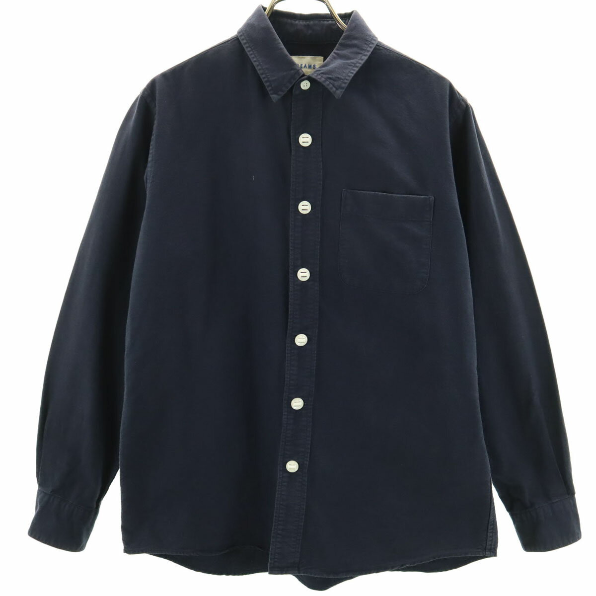 古着 ビームス BEAMS 長袖 コットンシャツ S ネイビー メンズ 【中古】