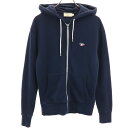 古着 メゾンキツネ MAISON KITSUNE ポルトガル製 長袖 ジップパーカー XS ネイビー メンズ 【中古】