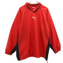 古着 プーマ PUMA サッカー 長袖 ピステ XO 赤 ヒットユニオン社製 ビックサイズ メンズ 【中古】