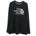 古着 THE NORTH FACE ノースフェイス GTDロゴ 長袖 クルーネック カットソー XL ブラック アウトドア NT12093 メンズ 【中古】