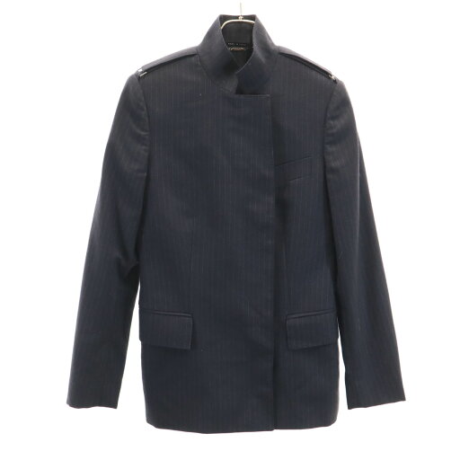 古着 GUCCI グッチ イタリア製 ウールブレンド ストライプ柄 ジャケット 38 ブラック レディース 【中古】 古着 GUCCI グッチ イタリア製 ウールブレンド ストライプ柄 ジャケット 38 ブラック レディース 【中古】