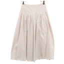 古着 LANVIN COLLECTION ランバン コレクション 日本製 ミディ丈 フレアスカート 38 ホワイト系 レディース 【中古】(4)