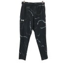 古着 UNDER ARMOUR アンダーアーマー 総柄 ロングジャージパンツ M ブラック系 メンズ 【中古】