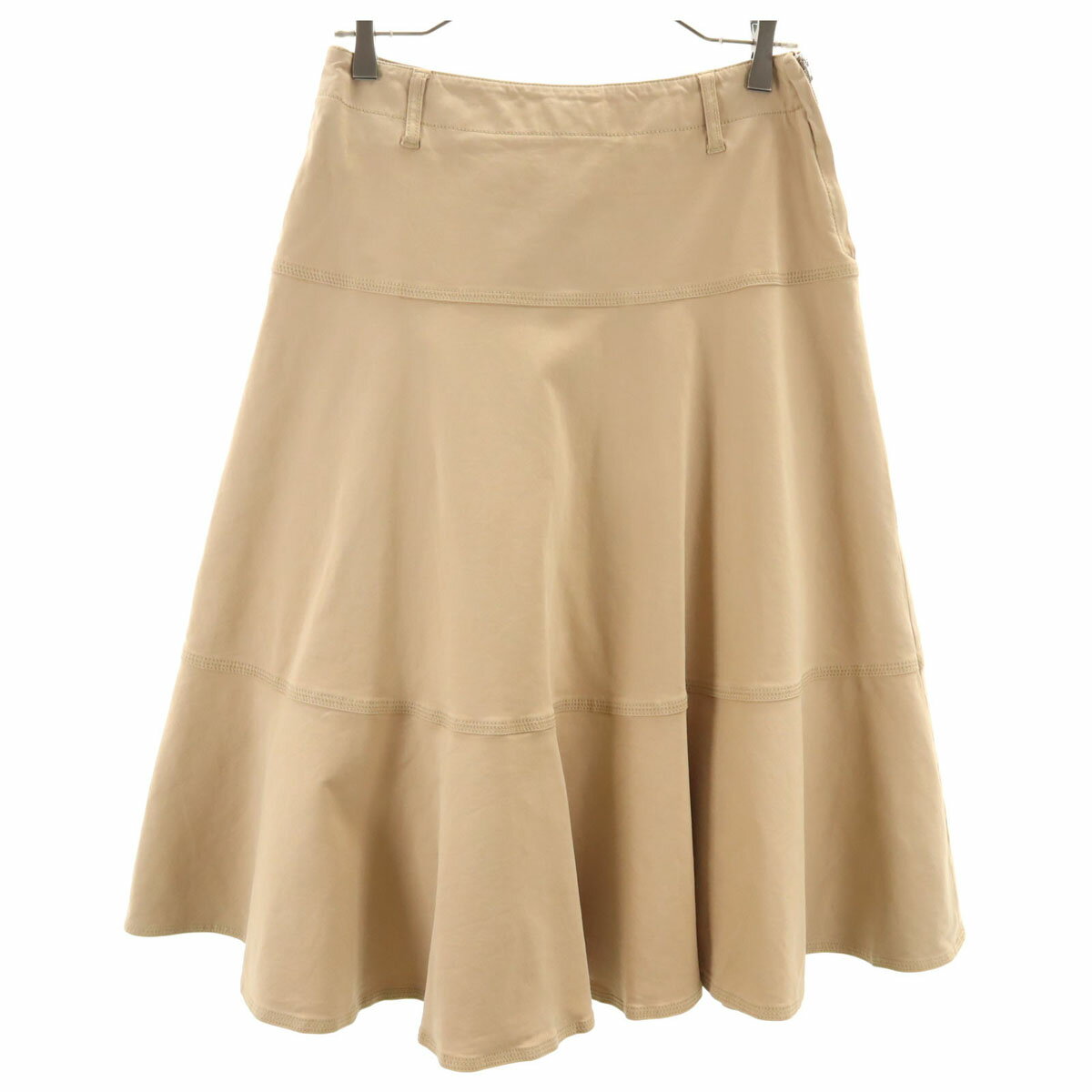 古着 MAX MARA Weekend マックスマーラウィークエンド ミモレ丈 フレアスカート 38 ベージュ レディース 