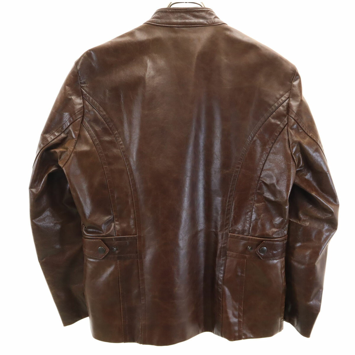 古着 Paul Smith LONDON ポールスミスロンドン ホースレザー ダブルライダースジャケット M ブラウン メンズ 【中古】 【PD】