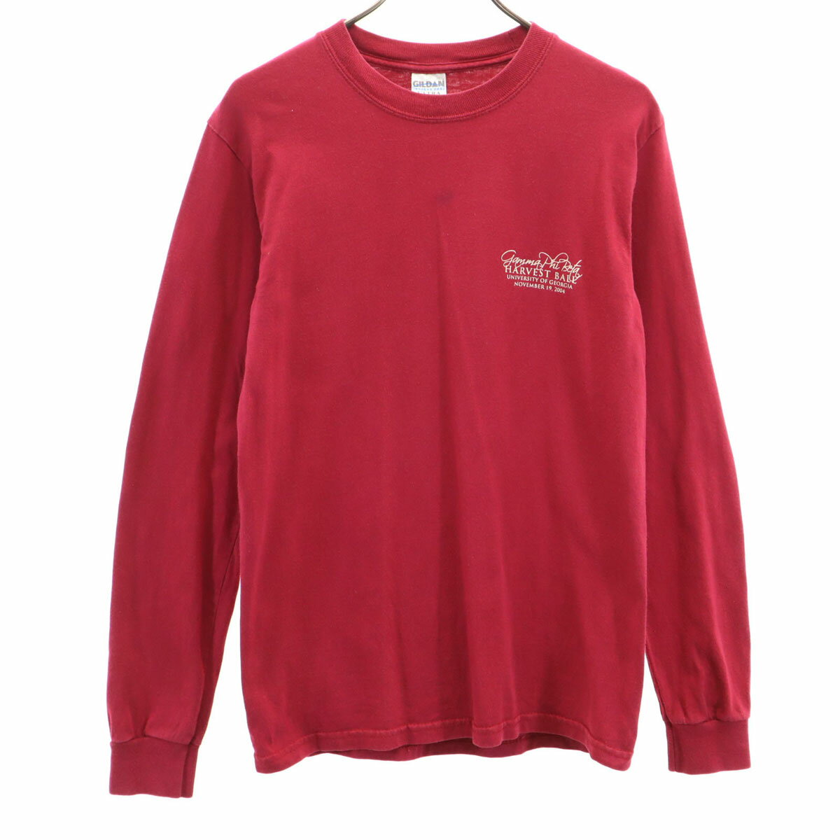 古着 GILDAN ギルダン 長袖 Tシャツ S ボルドー系 ロンT メンズ 【中古】