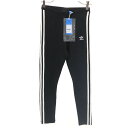 古着 未使用 adidas アディダス トレフォイルロゴ トレーニング レギンス L 黒 3ライン レディース 【中古】