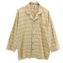 古着 LANVIN ランバン 90s オールド チェック柄 ルームウェア L ベージュ パジャマ メンズ 【中古】