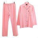 古着 LANVIN LA COLLECTION ランバンコレクション 日本製 ルームウェア 上下 セットアップ S ピンク パジャマ メンズ 【中古】