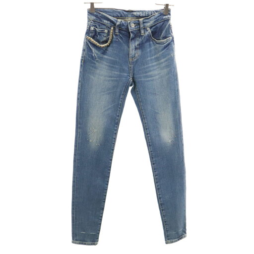 古着 HYSTERIC GLAMOUR ヒステリックグラマー 日本製 スキニーデニムパンツ W23 ウォッシュブルー ジーンズ レディース 【中古】 【PD】 古着 HYSTERIC GLAMOUR ヒステリックグラマー 日本製 スキニーデニムパンツ W23 ウォッシュブルー ジーンズ レディース 【中古】 【PD】